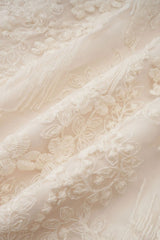 Dantel Detaylı Uzun Kollu Krem Maxi Elbise Zalle