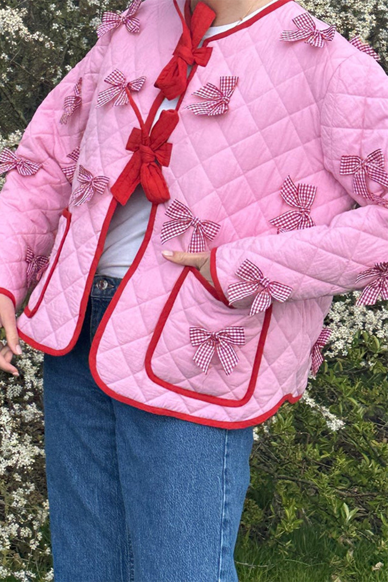 Pembe Fiyonklu Kapitone Ceket Zalle