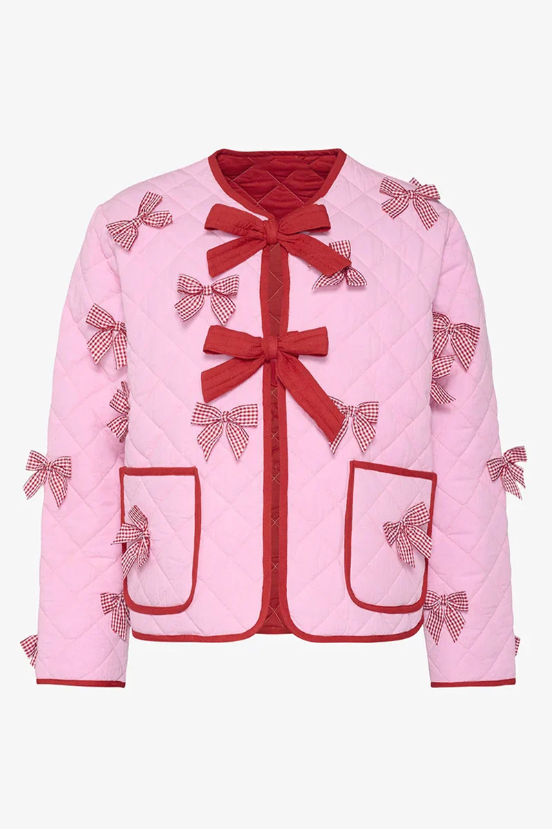 Pembe Fiyonklu Kapitone Ceket Zalle