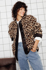Leopar Desenli Oversize Düğmeli Ceket Zalle