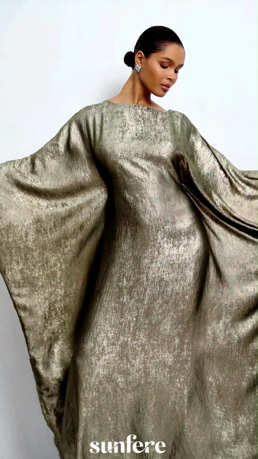 Yeşil Oversize Maxi Abiye Elbise Zalle