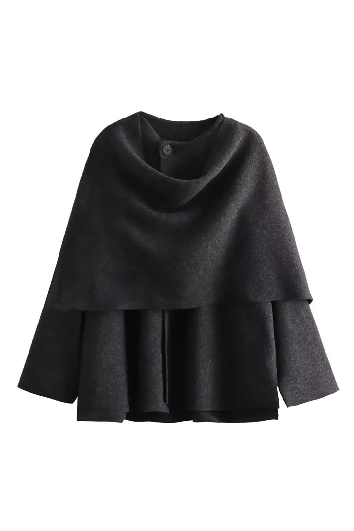 Koyu Gri Oversize Kadın Ceket Zalle
