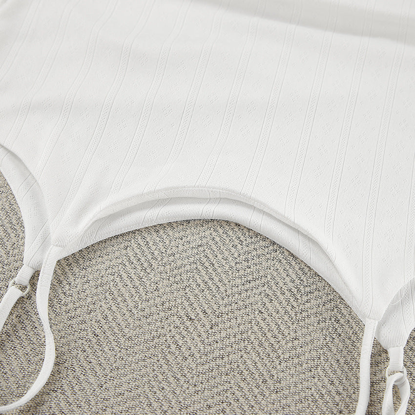 White Lace Detailed Strapless Shorts and Two Piece Pajama Set