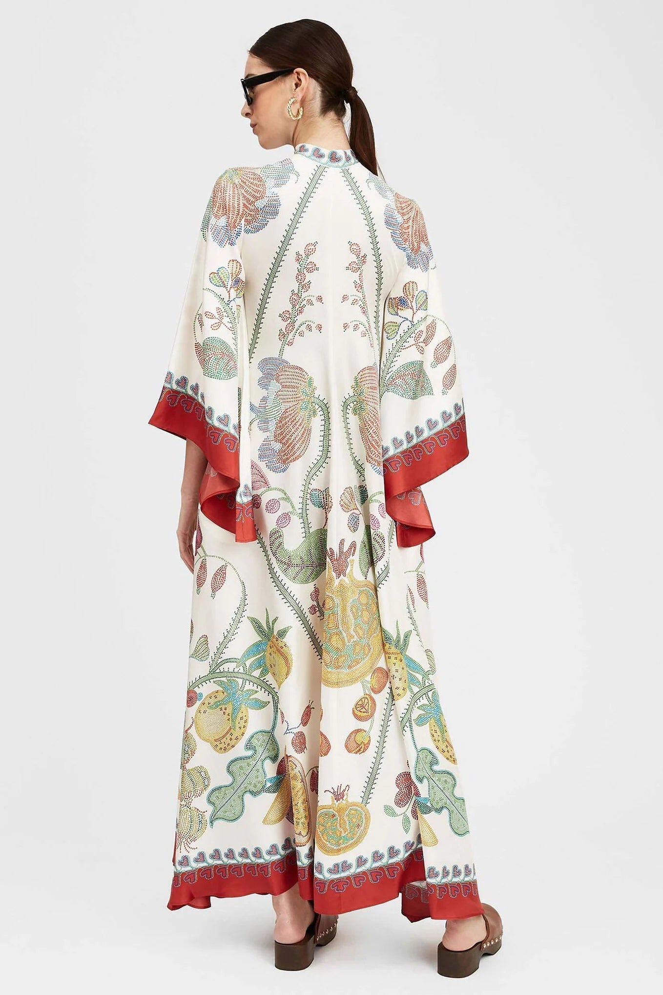 Etnik Desenli Bol Kesim Uzun Kimono Elbise Zalle