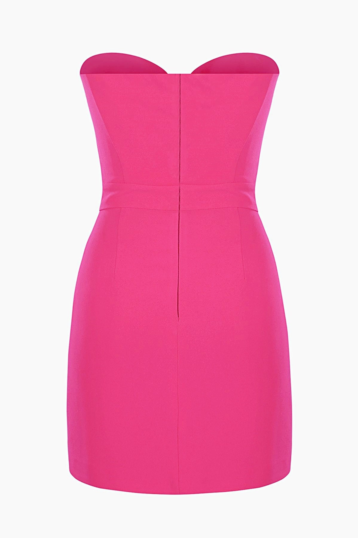 Fuşya Fiyonk Detaylı Cut-Out Straplez Mini Elbise Zalle