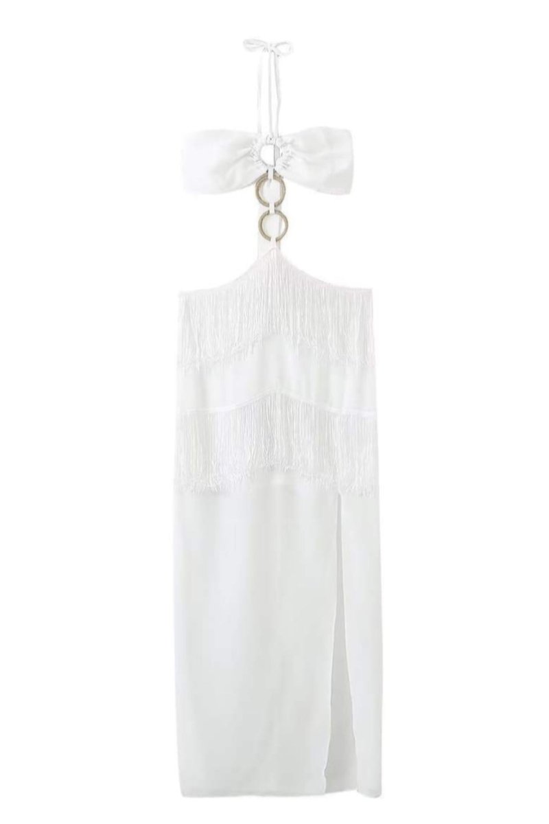 Sukienka plażowa maxi z dekoltem halter