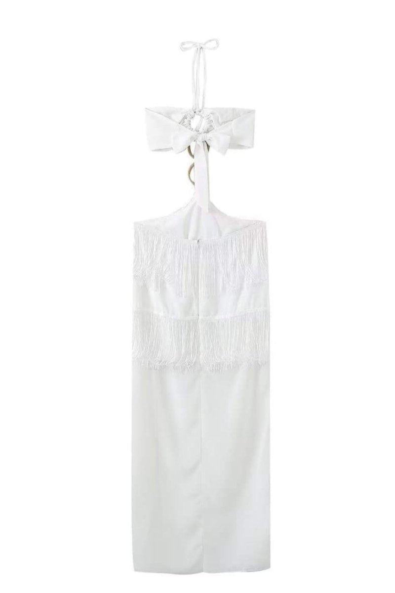 Sukienka plażowa maxi z dekoltem halter