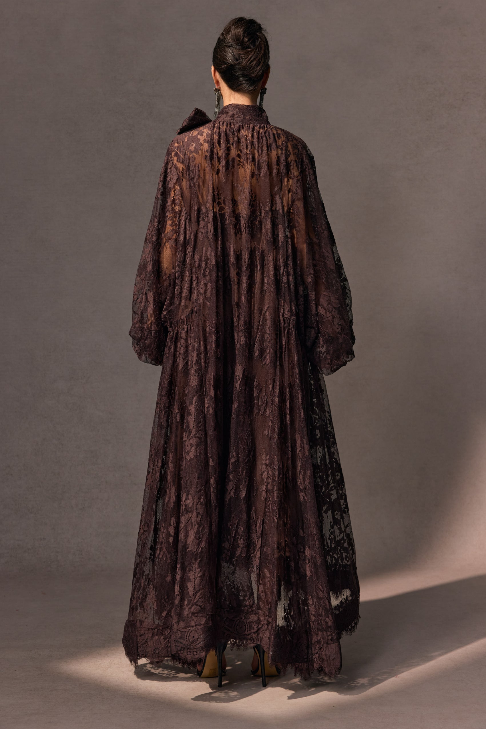 Dantel Detaylı Uzun Abiye Elbise Zalle