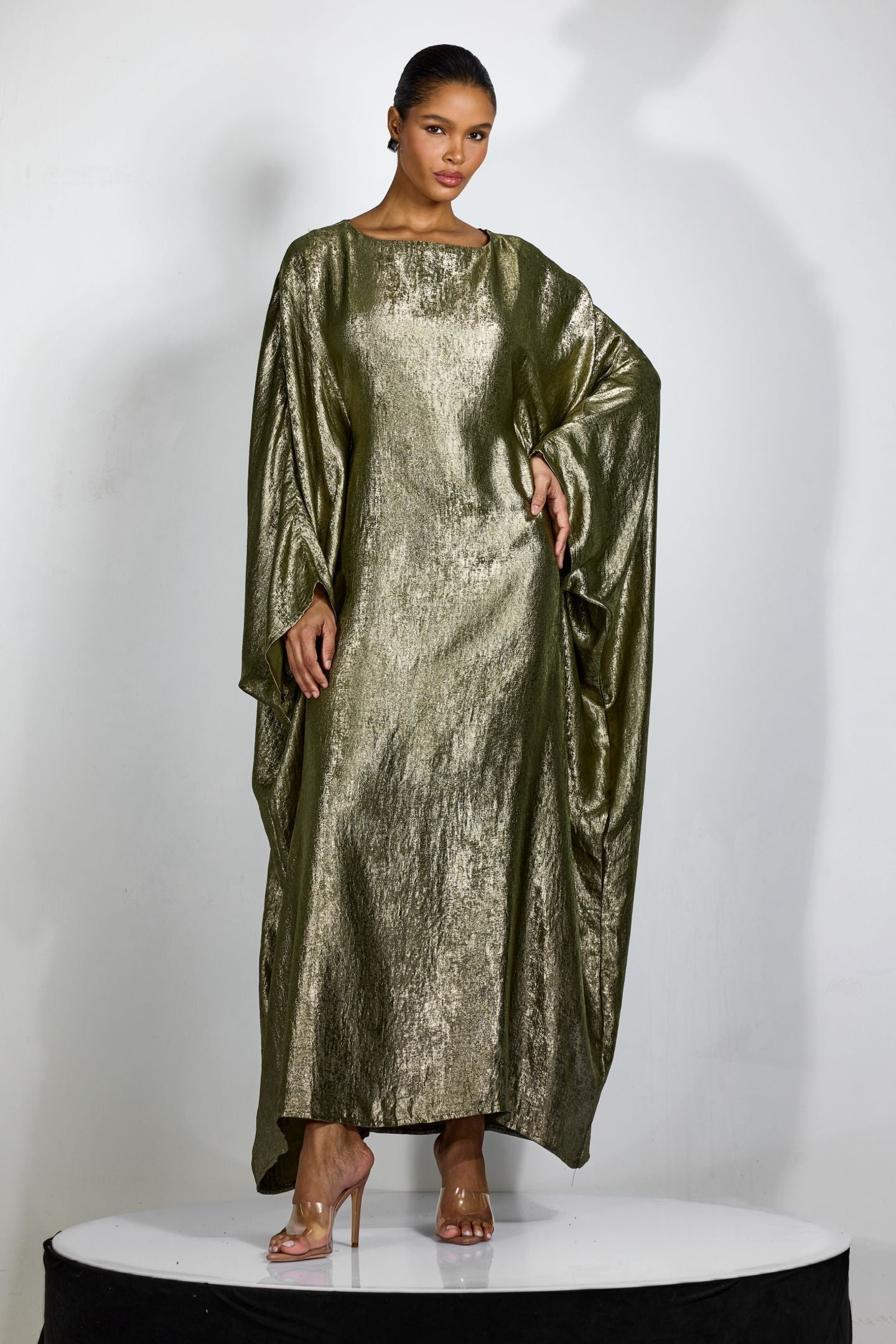 Yeşil Oversize Maxi Abiye Elbise Zalle