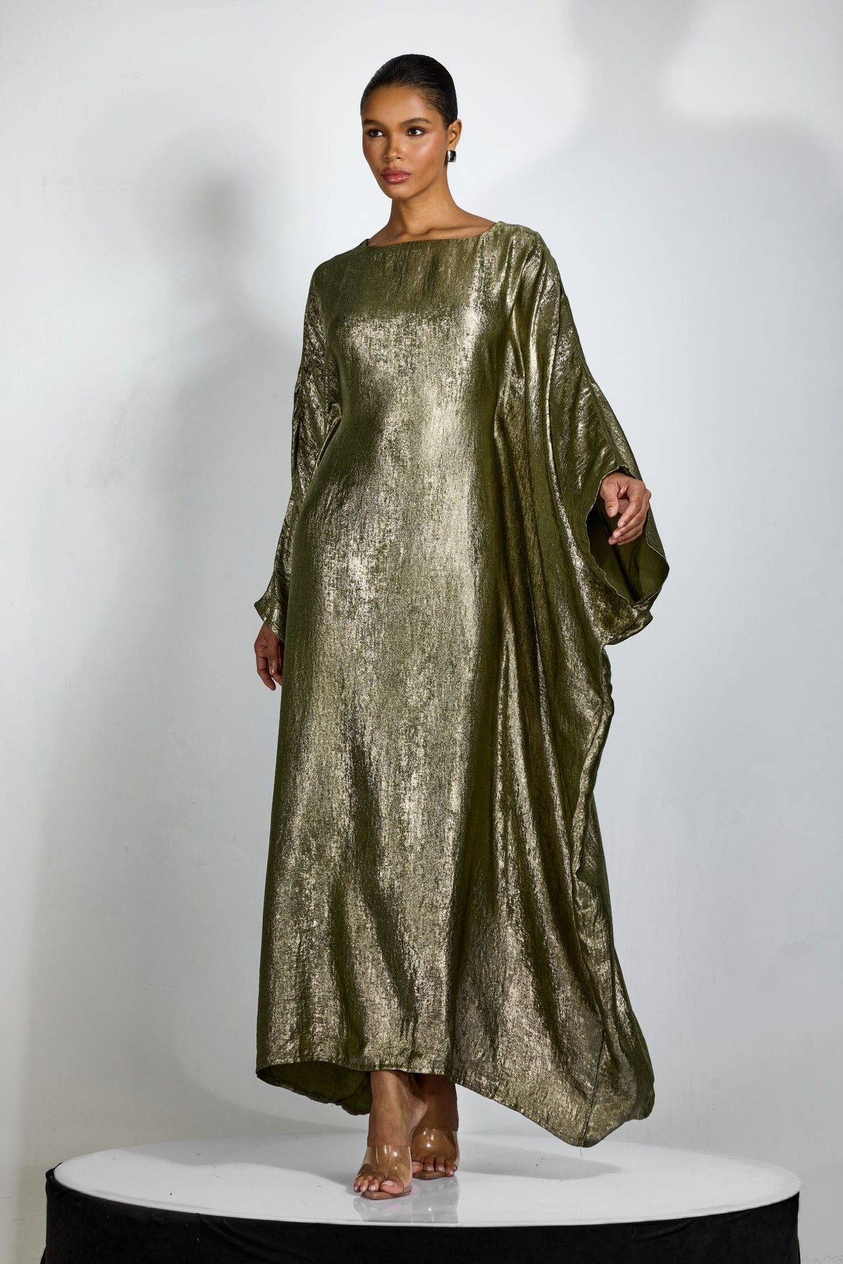 Yeşil Oversize Maxi Abiye Elbise Zalle