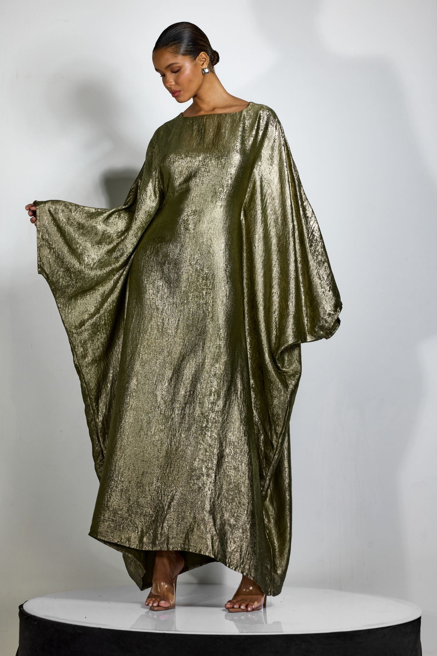 Yeşil Oversize Maxi Abiye Elbise Zalle