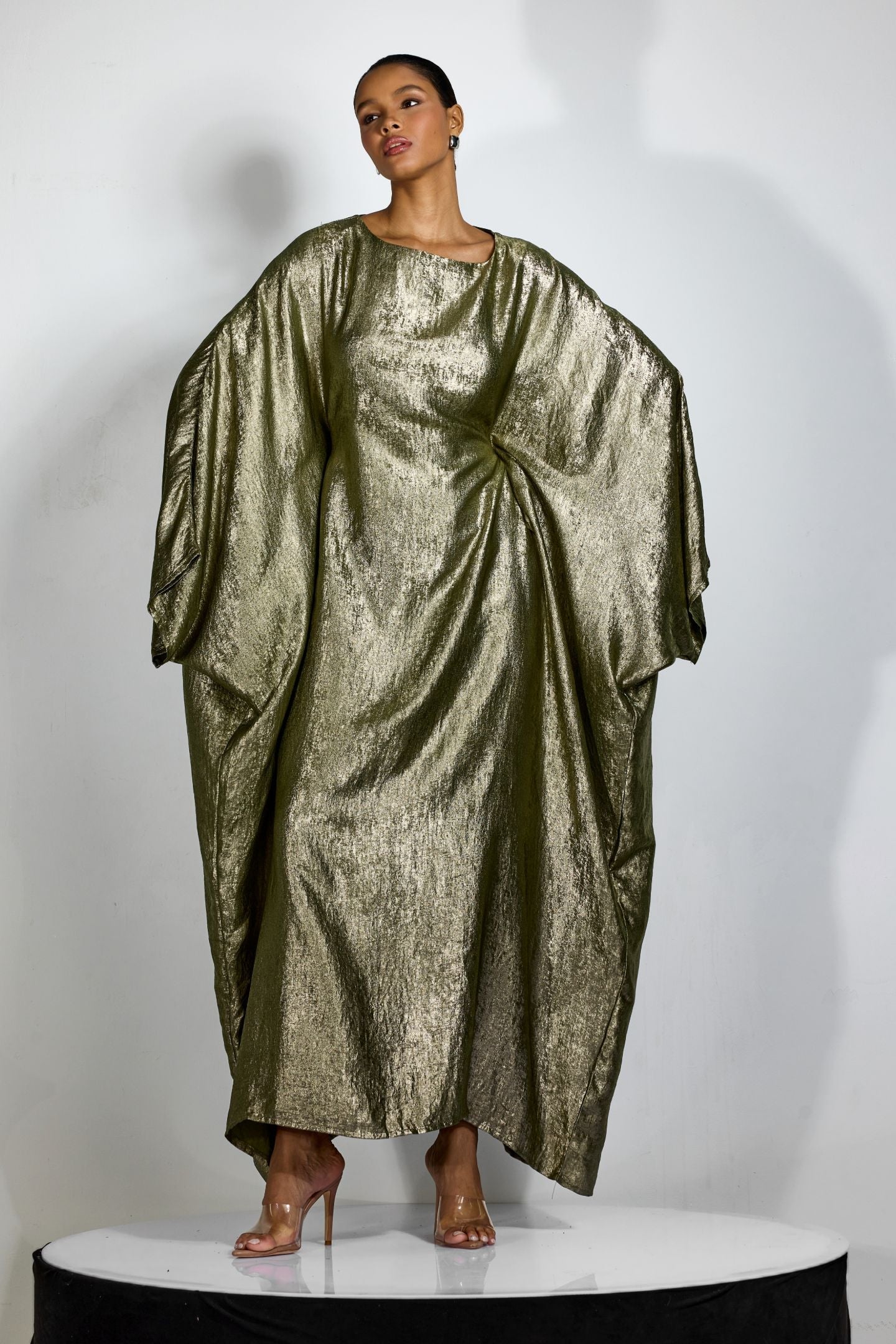 Yeşil Oversize Maxi Abiye Elbise Zalle