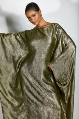 Yeşil Oversize Maxi Abiye Elbise Zalle