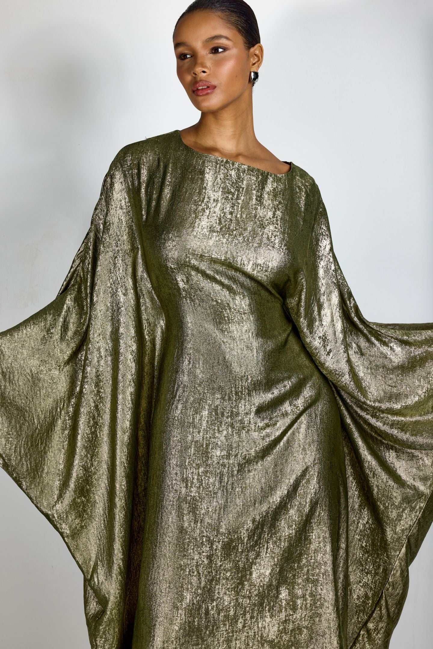 Yeşil Oversize Maxi Abiye Elbise Zalle