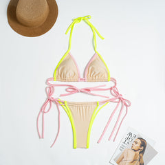 Neon Detaylı Pamuklu Üçgen Bikini Takımı Zalle