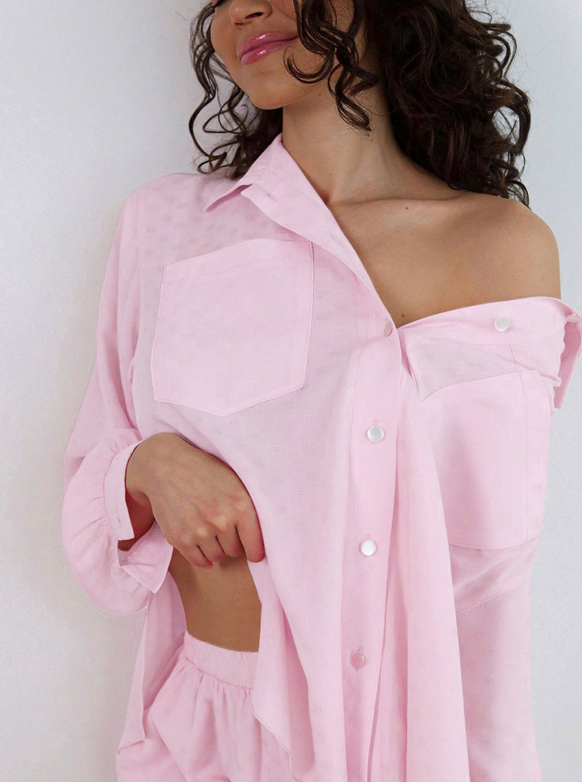 Pink Comfortable Cotton Loose Pajama Set