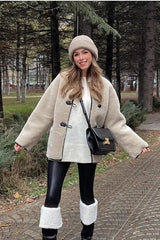 Oversize Tokalı Peluş Ceket Zalle