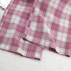 Red Checkered Fashion Pajama Set