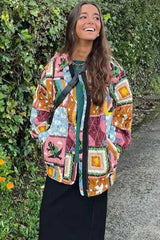 Patchwork Desenli Oversize Ceket Zalle