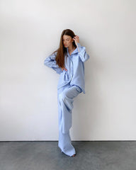Blue Cardigan 2 Piece Cotton Set