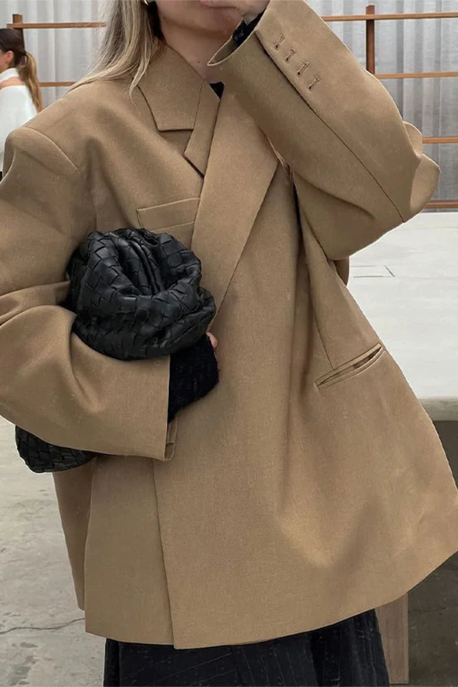 Oversize Kruvaze Yün Ceket Zalle
