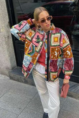Patchwork Desenli Oversize Ceket Zalle