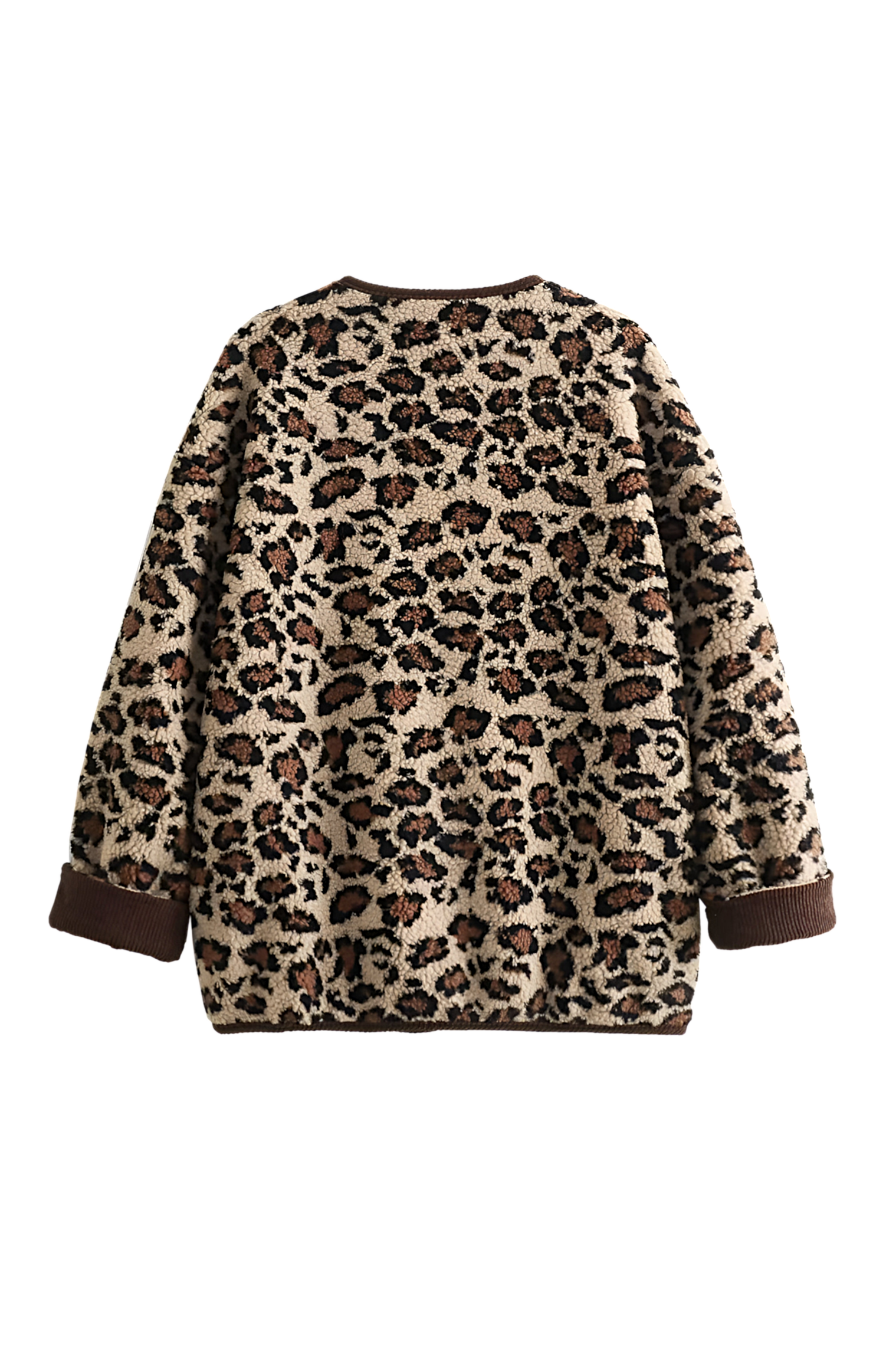 Leopar Desenli Oversize Düğmeli Ceket Zalle