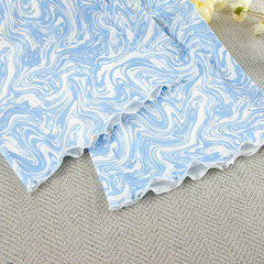 Zestaw piżamowy Blue Marbling Crop