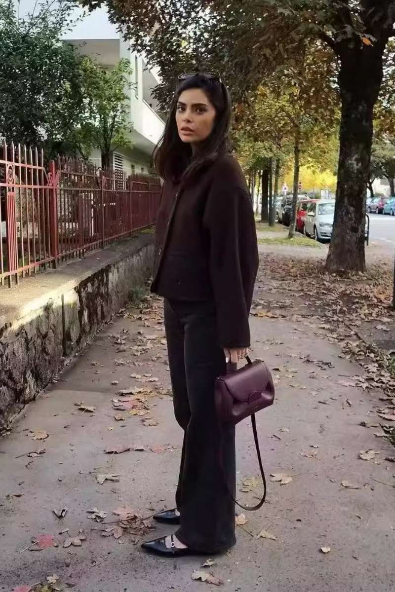 Düğme Detaylı Yuvarlak Yaka Oversize Ceket Zalle