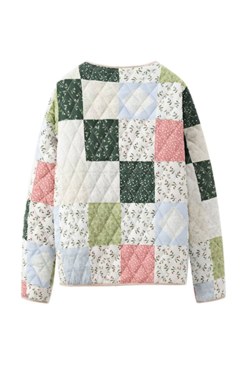 Patchwork Desenli Uzun Kapitone Ceket Zalle