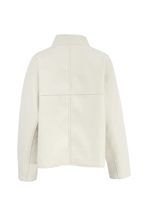 Krem Oversize Minimalist Ceket Zalle