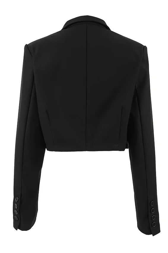 Siyah Crop Blazer Ceket Zalle