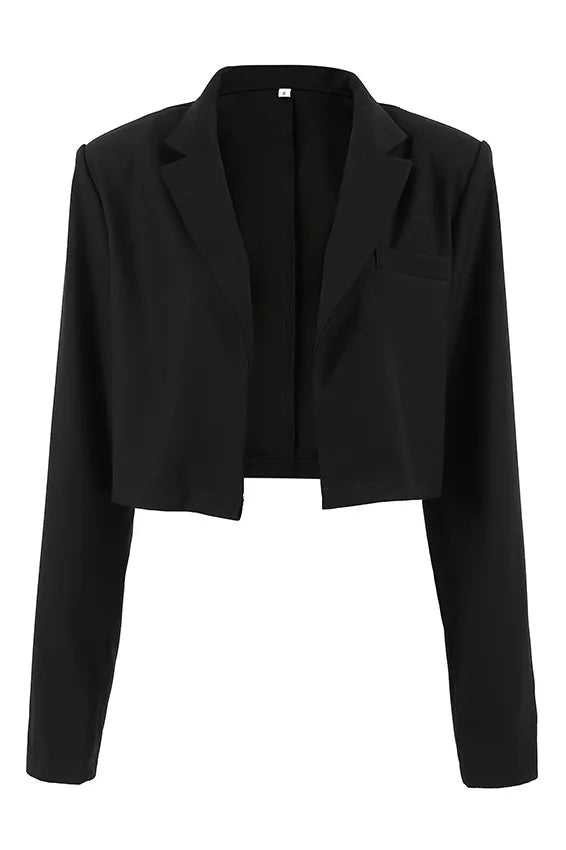 Siyah Crop Blazer Ceket Zalle