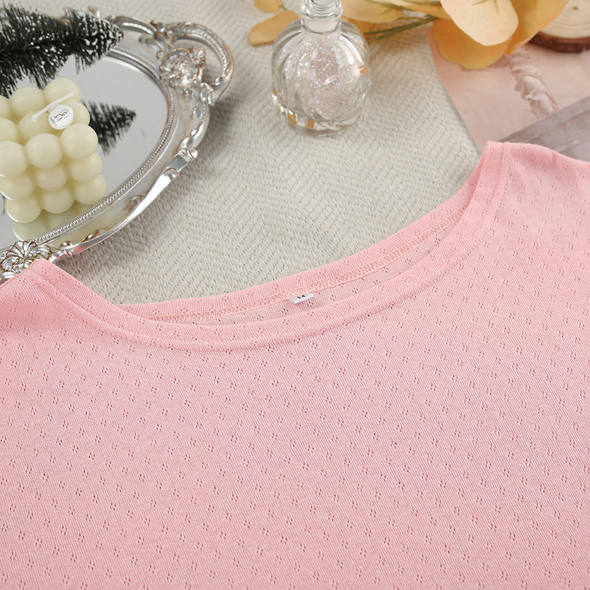 Relaxed Cut Long Sleeve White Cotton Pajama Set