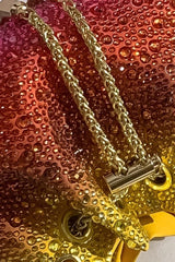 Renk Geçişli Taşlı Mini Bucket Çanta Zalle