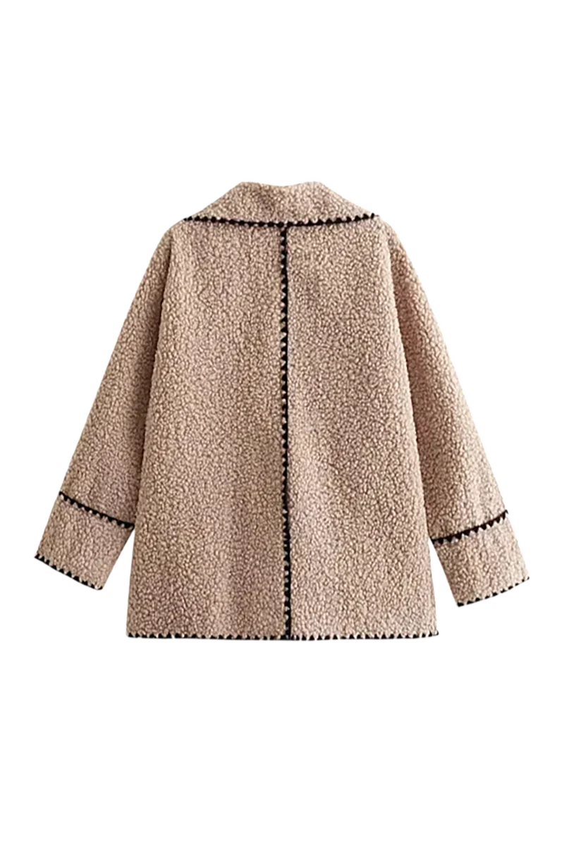 Bej Oversize Suni Kürk Kadın Ceket Zalle