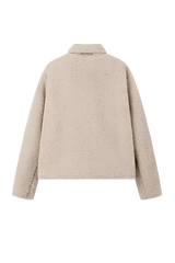 Krem Oversize Teddy Kürk Ceket Zalle
