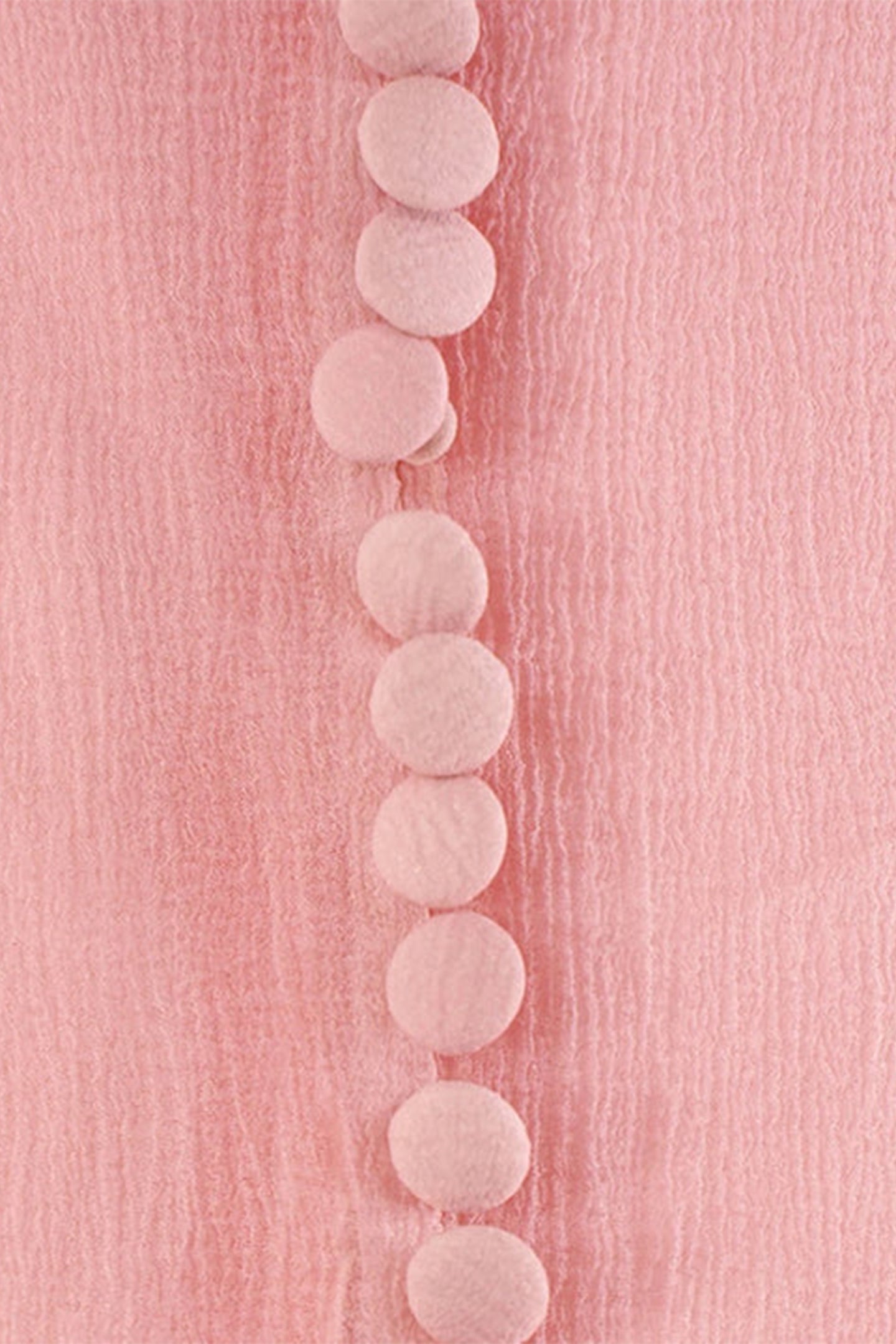 Volan Detaylı Pembe Uzun Kollu Mini Elbise