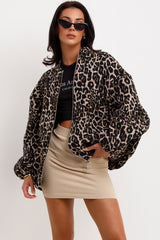 Leopar Desenli Oversize Bomber Ceket Zalle
