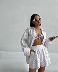 Heart Patterned Cotton 2-Piece Homewear Set