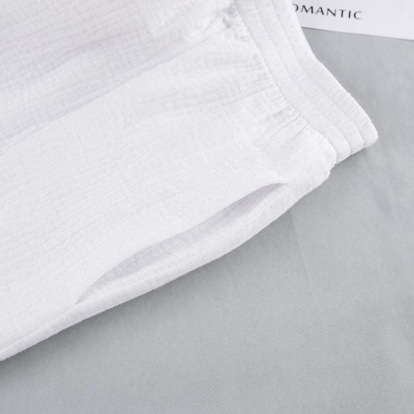 Pamuklu Fransız Tarzı Uzun Kollu Pijama Takımı