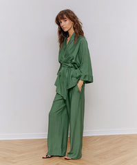 Hırkalı Yeşil Pijama Takımı