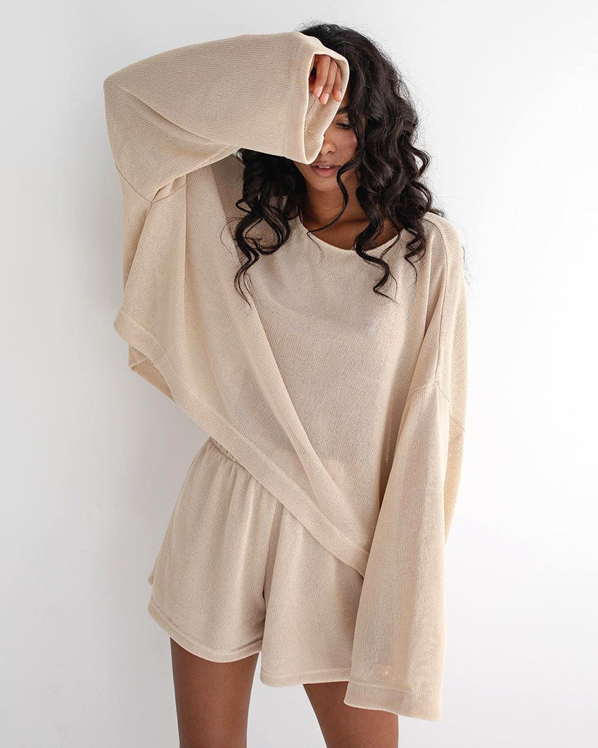 Cotton Beige Long Sleeve Suit