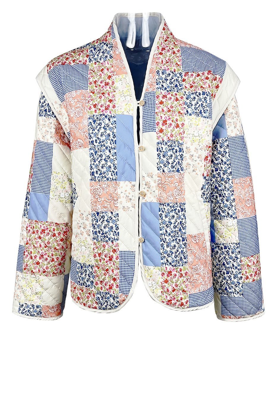 Patchwork Desenli Kapitone Ceket Zalle