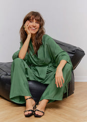 Hırkalı Yeşil Pijama Takımı