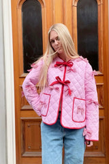 Pembe Fiyonklu Kapitone Ceket Zalle