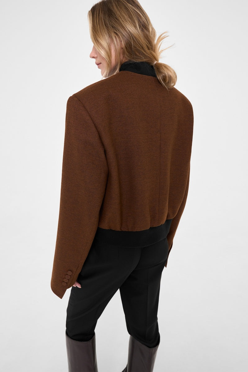 Modern Kesim Kahverengi Oversize Blazer Ceket Zalle