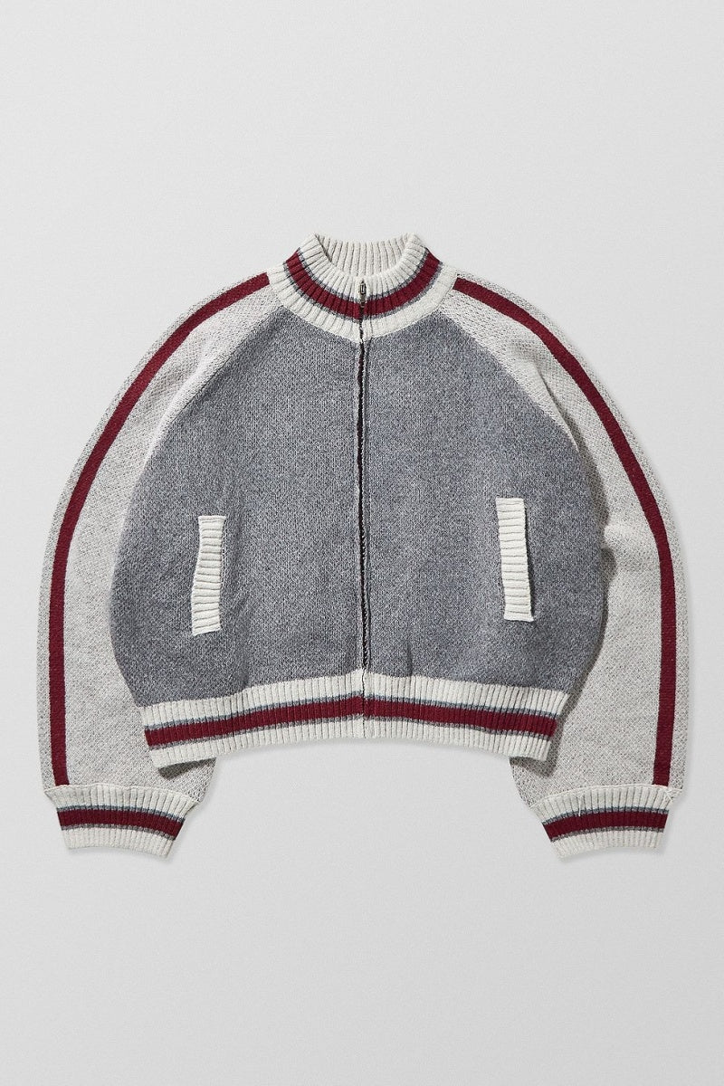 Oversize Fermuarlı Triko Bomber Ceket Zalle