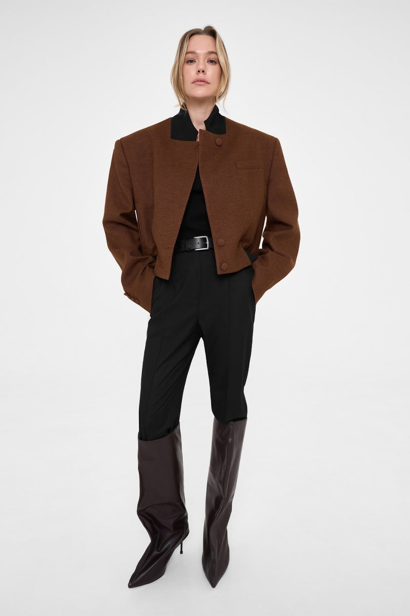 Modern Kesim Kahverengi Oversize Blazer Ceket Zalle