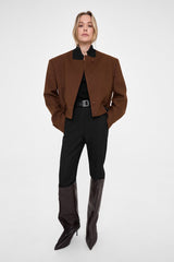 Modern Kesim Kahverengi Oversize Blazer Ceket Zalle